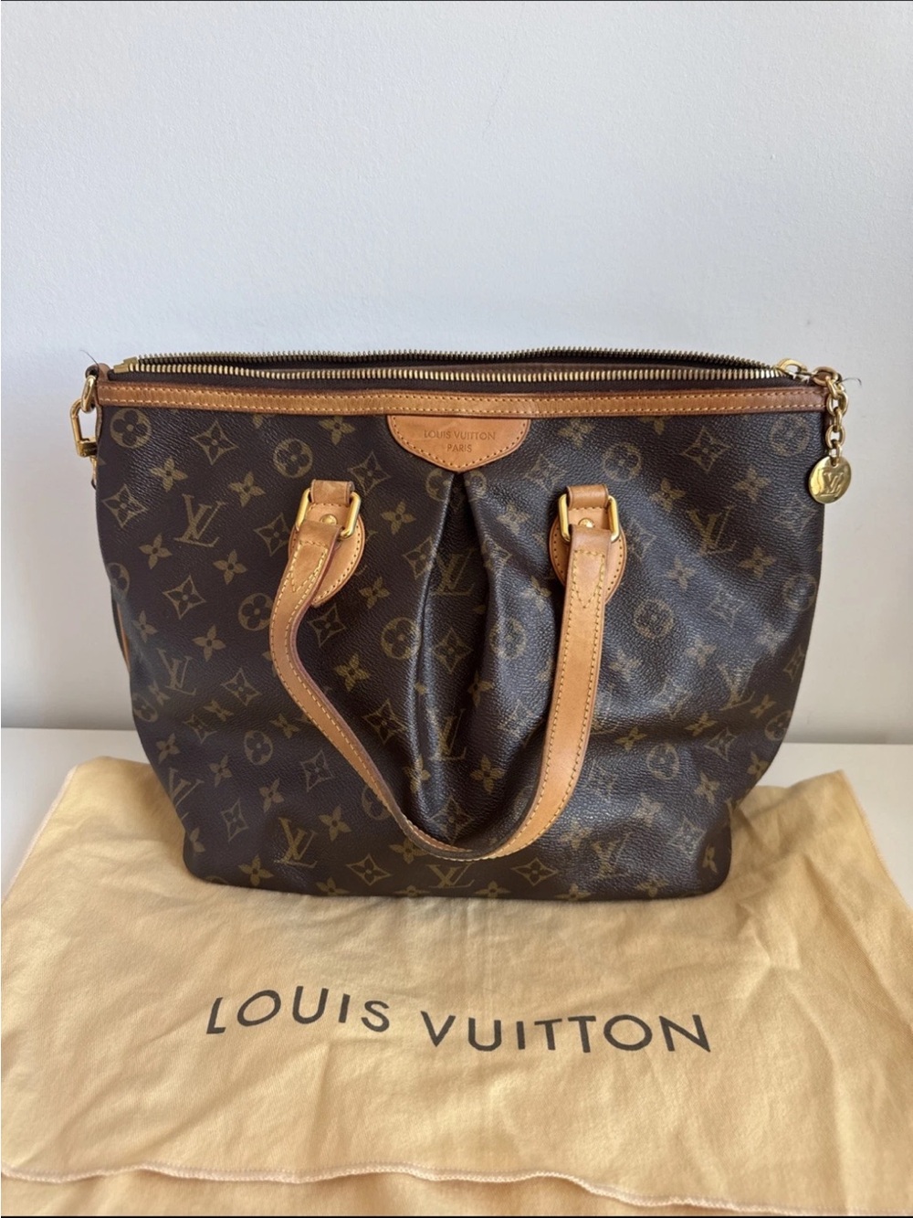 100% Authentic Louis Vuitton Palermo PM Shoulder Bag Monogram + Dust cover